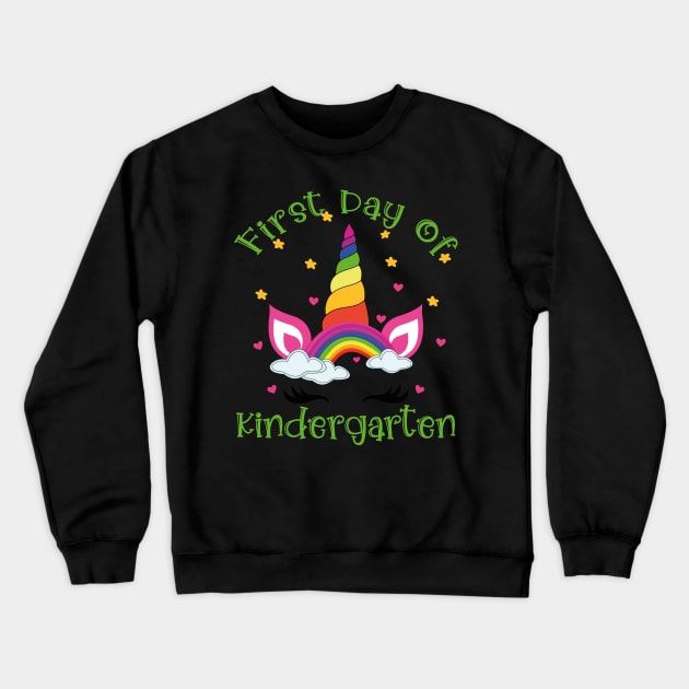 Pretty Unicorn Face | 1st Day of Kindergarten Crewneck Sweatshirt by Estrytee